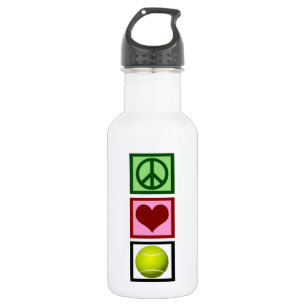 Bouteille D'eau En Acier Inoxydable Peace Love Tennis