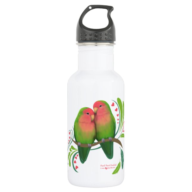 Bouteille D'eau En Acier Inoxydable Peach Faced Inséparables (Devant)
