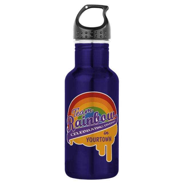 Bouteille D'eau En Acier Inoxydable Personnalisation de l'équipe Rainbow (Devant)