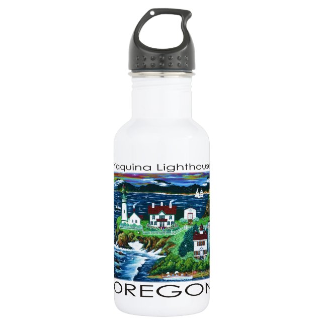 Bouteille D'eau En Acier Inoxydable Phare de Yaquina ~ Oregon (Devant)