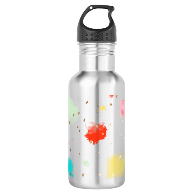 Bouteille D'eau En Acier Inoxydable PixDezines Cupcake Sprinkles/Faux Gold (Devant)