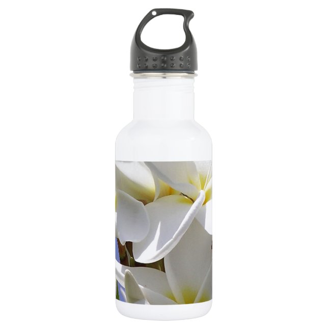 Bouteille D'eau En Acier Inoxydable Plumeria Fleurs tropicales (Devant)