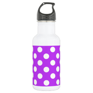 Bouteille D'eau En Acier Inoxydable Pois blancs sur violet clair