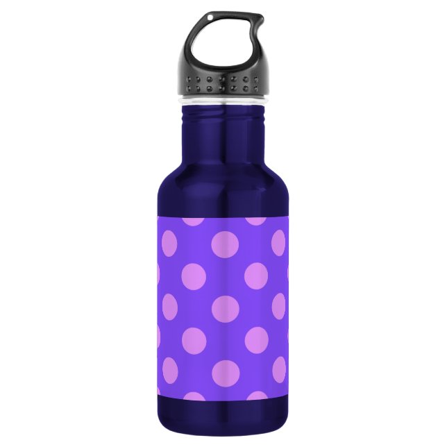 Bouteille D'eau En Acier Inoxydable Pois Lilac sur periwinkle (Devant)