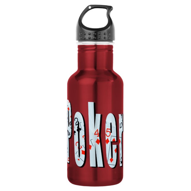 Bouteille D'eau En Acier Inoxydable Poker, Logo, (Devant)