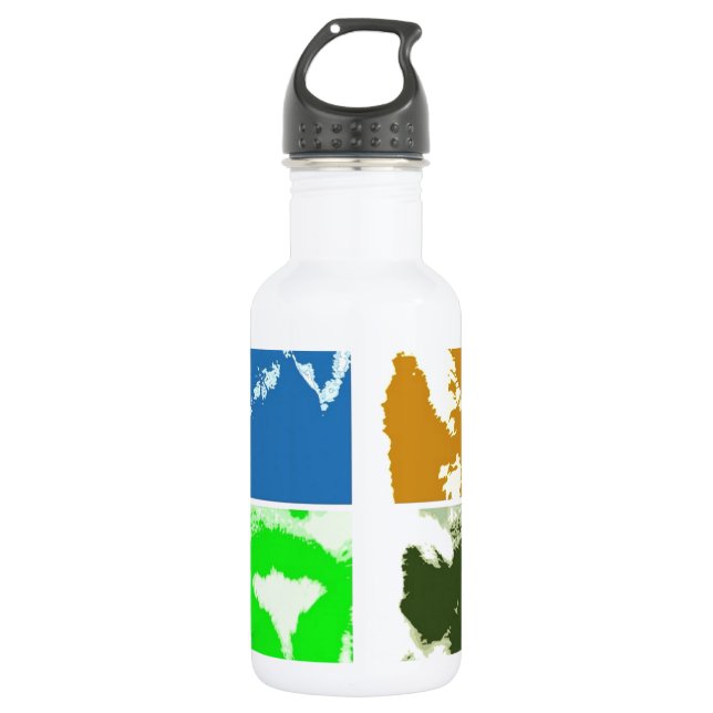 Bouteille D'eau En Acier Inoxydable Pop art Lemurs (Devant)