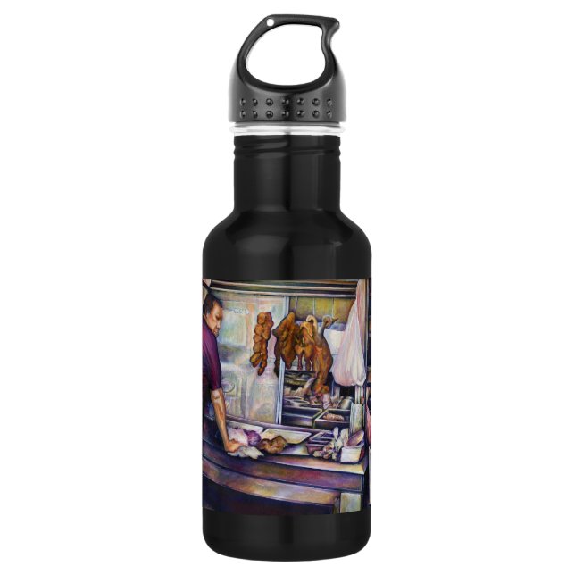 Bouteille D'eau En Acier Inoxydable Poulet baisé au soleil, Singapour (Devant)