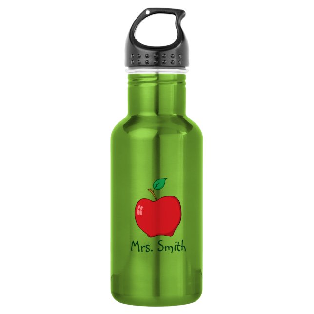 Bouteille D'eau En Acier Inoxydable Professeur personnalisé de pomme rouge (Devant)