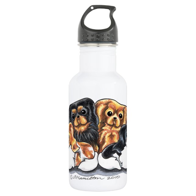 Bouteille D'eau En Acier Inoxydable Quatre Cavalier King Charles Spaniels (Devant)