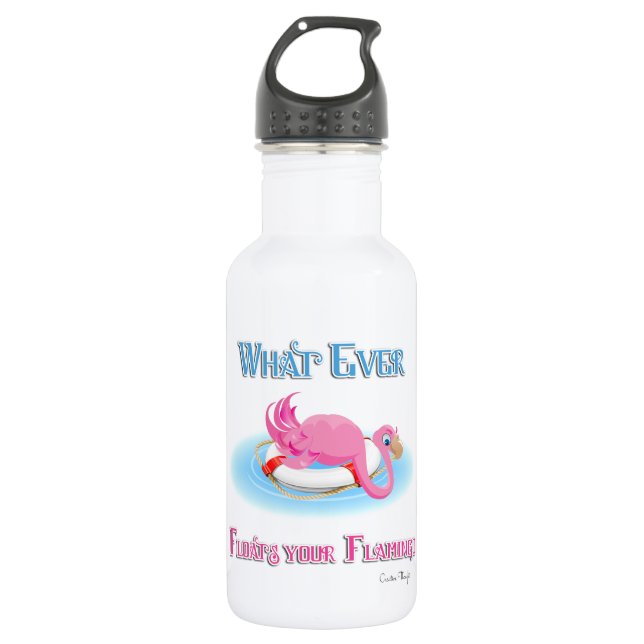 Bouteille D'eau En Acier Inoxydable Quoi qu'il flotte votre Flamant rose 3 (Devant)