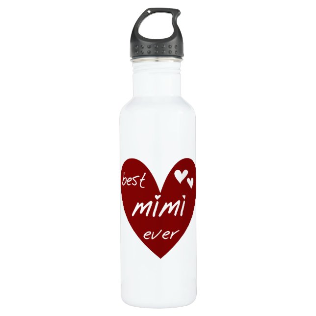 Bouteille D'eau En Acier Inoxydable Red Heart Meilleur Mimi Jamais Liberté (Devant)