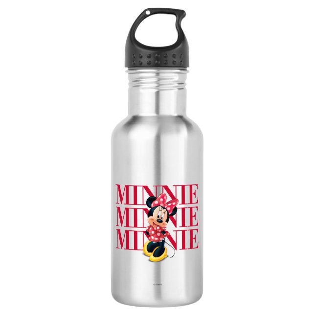 Bouteille D'eau En Acier Inoxydable Red Minnie | Nom (Devant)
