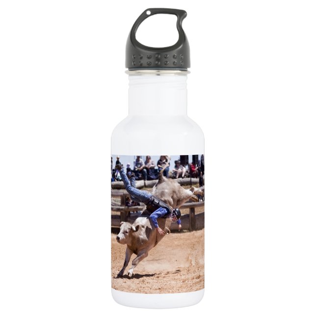 Bouteille D'eau En Acier Inoxydable Rodeo Bucking (Devant)