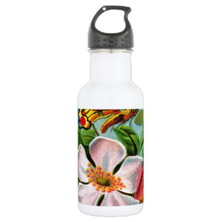 Bouteille D'eau En Acier Inoxydable Rose & Papillon