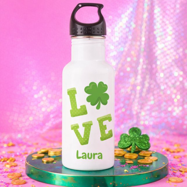 Bouteille D'eau En Acier Inoxydable Saint Patrick's Day Love (Créateur téléchargé)