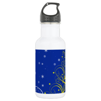 Bouteille D'eau En Acier Inoxydable Scène de Noël bleue