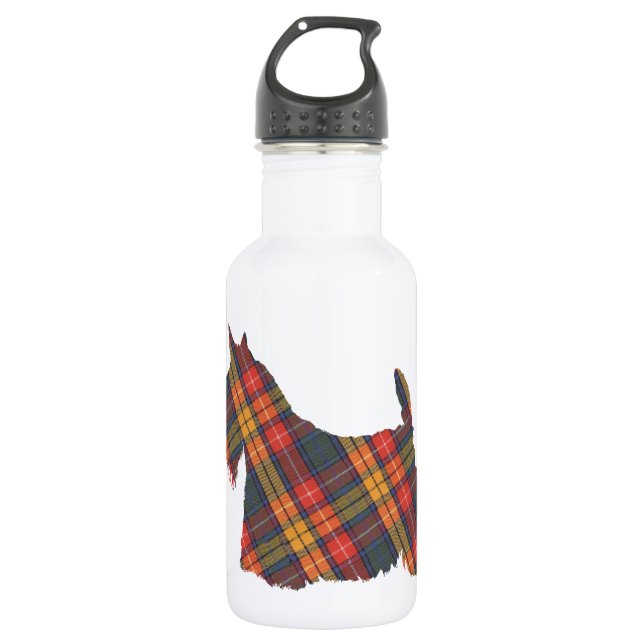 Bouteille D'eau En Acier Inoxydable Scottish Terrier Tartan Silhouette (Devant)