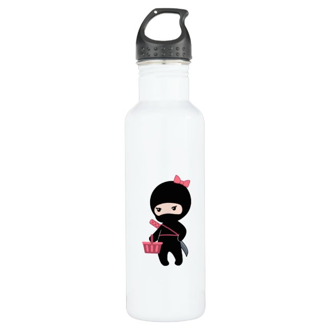 Bouteille D'eau En Acier Inoxydable Shopping Ninja Girl (Devant)