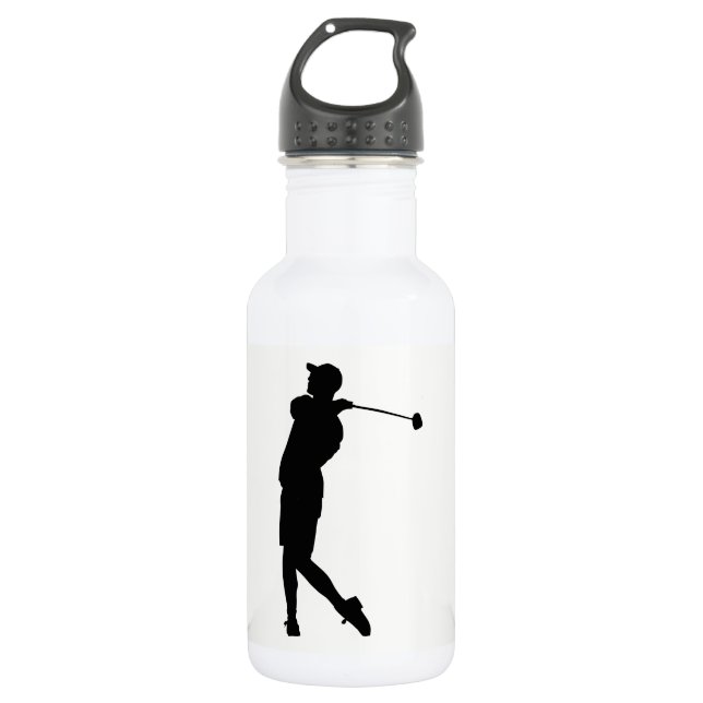 Bouteille D'eau En Acier Inoxydable Silhouette de Golfer (Devant)