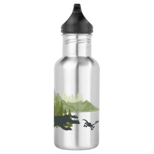 Bouteille D'eau En Acier Inoxydable Silhouettes Dino En Cours