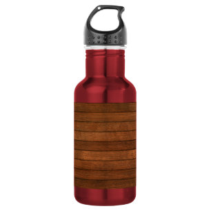 Bouteille D'eau En Acier Inoxydable Style souillé par grain en bois