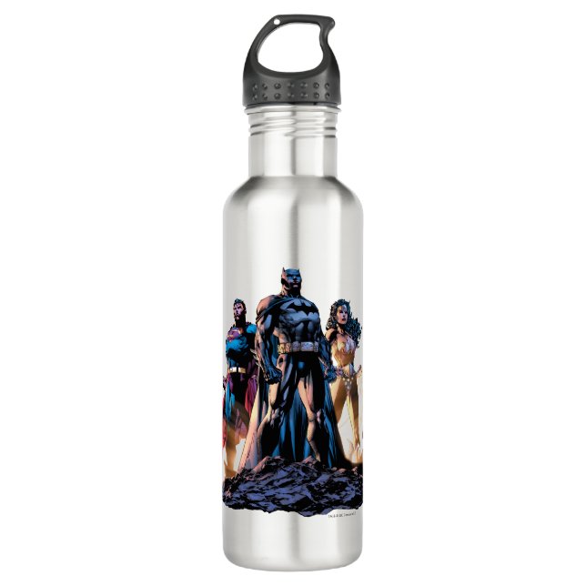 Bouteille D'eau En Acier Inoxydable Superman, Batman et Wonder Woman Trinity (Devant)