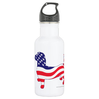 Bouteille D'eau En Acier Inoxydable Teckel patriotique