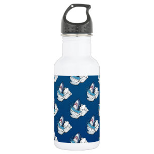 Bouteille D'eau En Acier Inoxydable Toilette Shark Funny Blue Cartoon