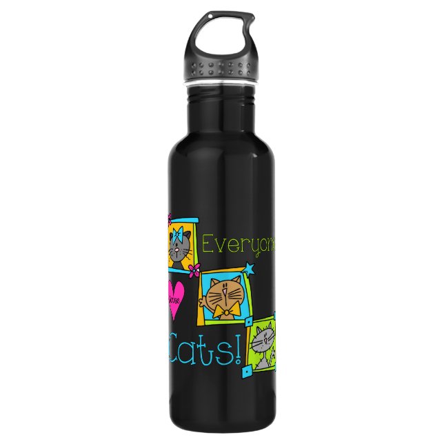 Bouteille D'eau En Acier Inoxydable Tout le monde aime les chats (Devant)