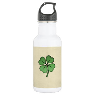 Bouteille D'eau En Acier Inoxydable Trèfle irlandais chanceux chic