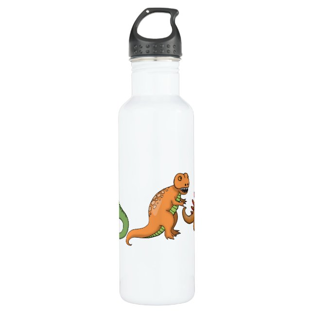 Bouteille D'eau En Acier Inoxydable Trois Dinosaures pour Enfants (Devant)