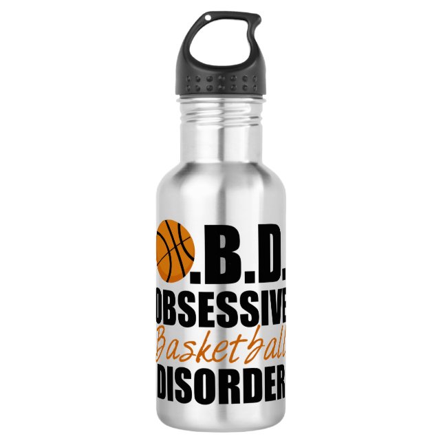 Bouteille D'eau En Acier Inoxydable Trouble obsessionnel du basket-ball (Devant)