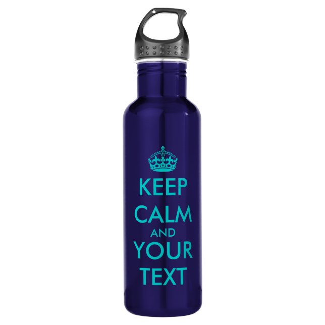 Bouteille D'eau En Acier Inoxydable Turquoise KeepCalm | Personalizable (Devant)