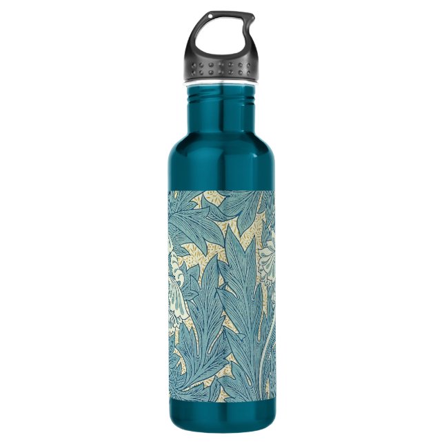 Bouteille D'eau En Acier Inoxydable William Morris Classique Tulipe Bleu Floral (Devant)