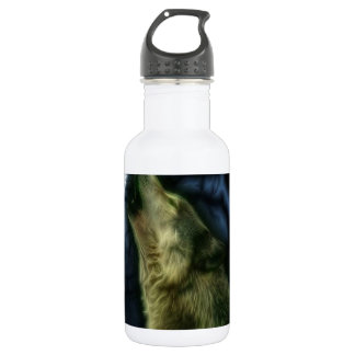 Bouteille D'eau En Acier Inoxydable Wolf hurle à la lune