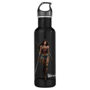 Bouteille D'eau En Acier Inoxydable Wonder Woman Battle-Ready Comic Art