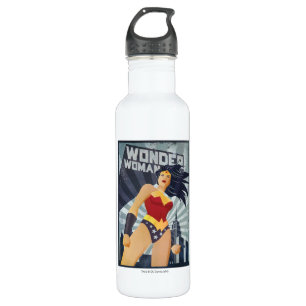 Bouteille D'eau En Acier Inoxydable Wonder Woman Retro City Sunburst