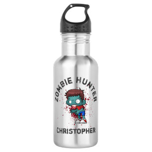 Bouteille D'eau En Acier Inoxydable Zombie Hunter with Blood Splatter Creepy