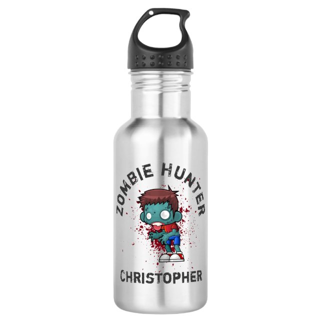 Bouteille D'eau En Acier Inoxydable Zombie Hunter with Blood Splatter Creepy (Devant)