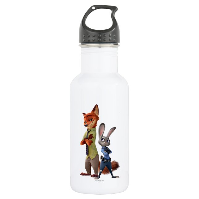Bouteille D'eau En Acier Inoxydable Zootopie| Meilleurs Buddies de Judy et Nick (Devant)