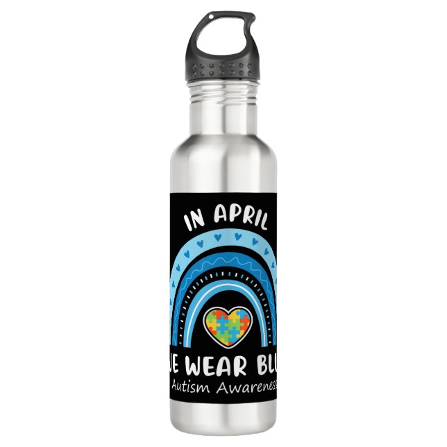 Bouteille D'eau En avril We Wear Blue chemise est le cadeau parfai (Devant)