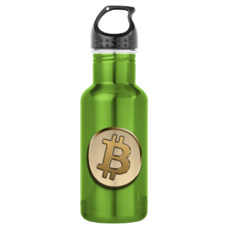 Bouteille d'eau en Bitcoin doré - VERT