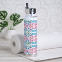 Bouteille d'eau en mosaïque papillon