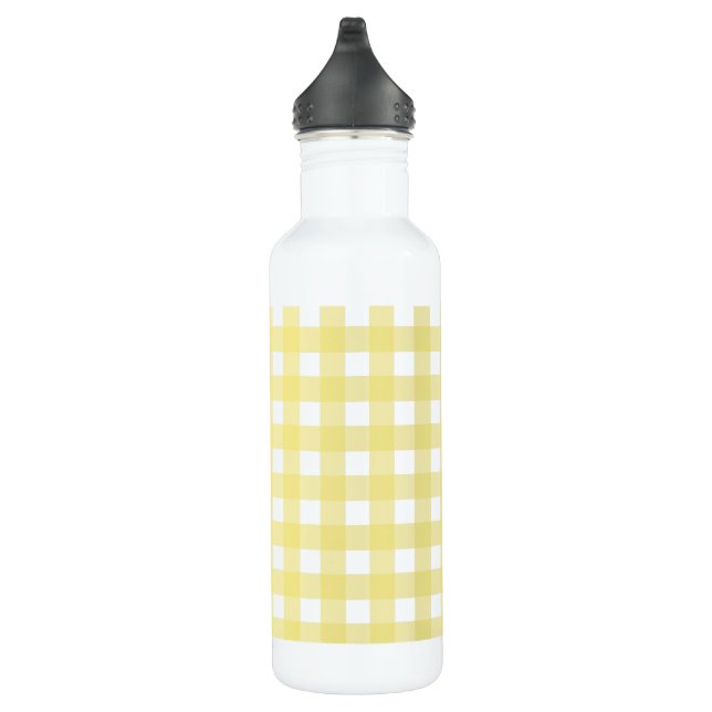 Bouteille D'eau En vichy jaune pâle et blanc (Droite)