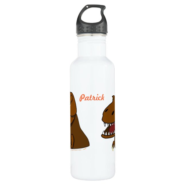 Bouteille D'eau Enfants personnalisés par dinosaure de Rex de (Devant)