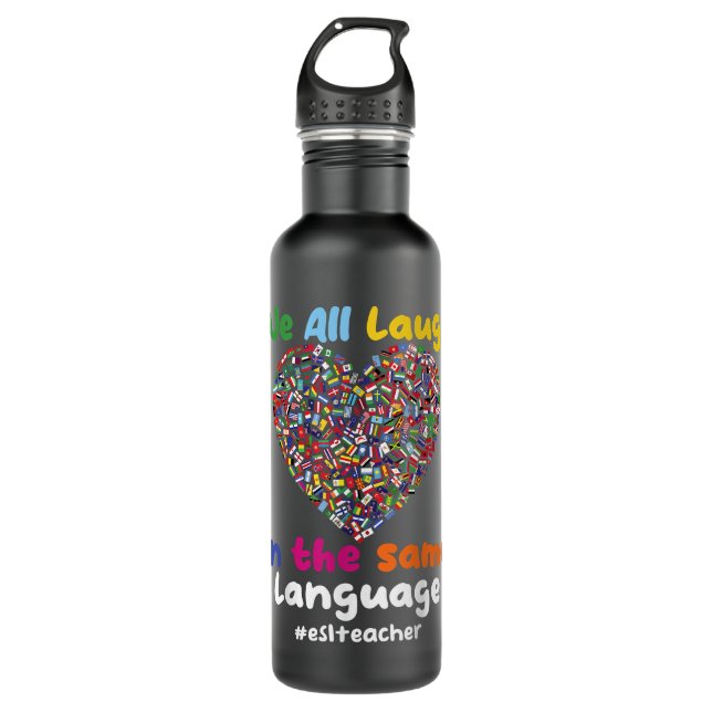 Bouteille D'eau Enseignant de l'ESL Nous rions tous dans le même r (Devant)