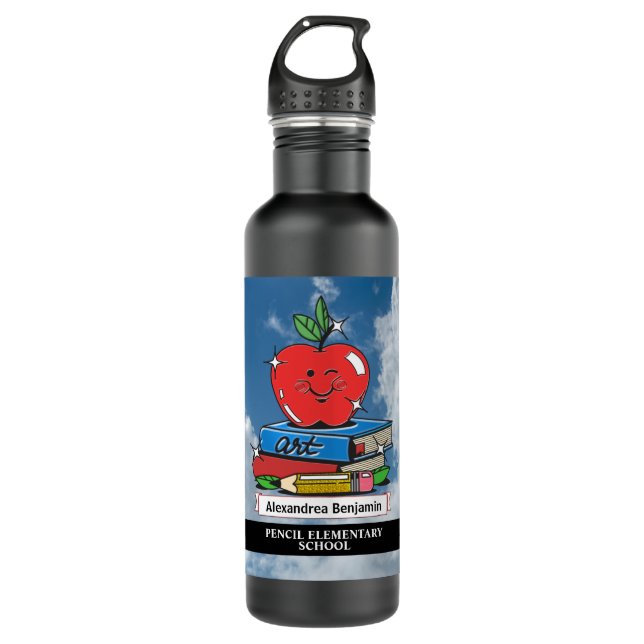 Bouteille D'eau Enseignant Étudiant Éducation des enfants Personna (Devant)