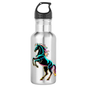 Bouteille D'eau Enseigne au néon Cheval Style Rétro Glitch