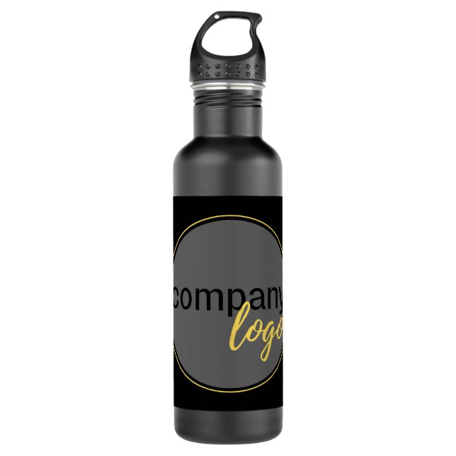 BOUTEILLE D'EAU ENTREPRISE LOGO NOIR ENTREPRISE CADEAU MARQUE (Devant)