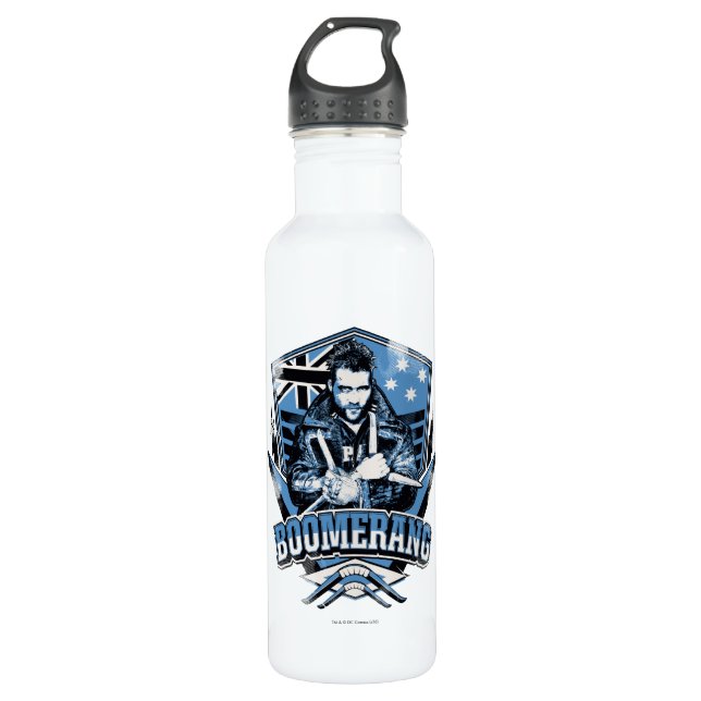 Bouteille D'eau Équipe de suicide | Badge Boomerang (Devant)
